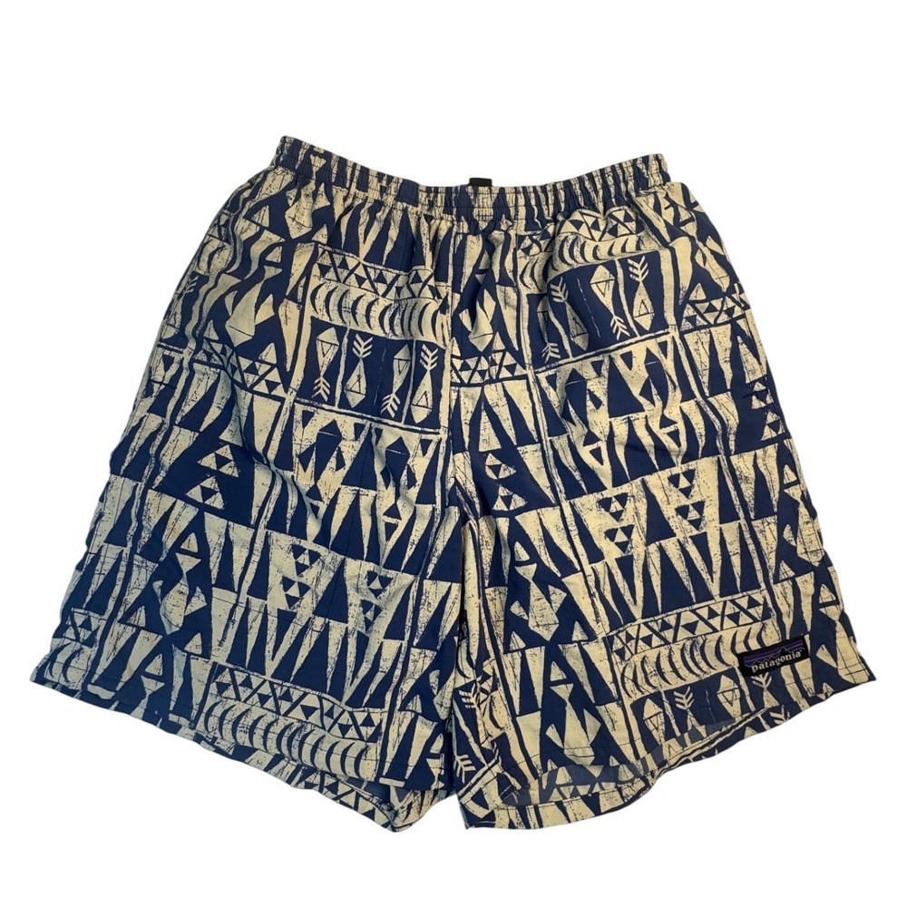 Patagonia Baggies 5" Shorts Mens XS Blue Geometric Tribal Print Nylon Swim Trunk
